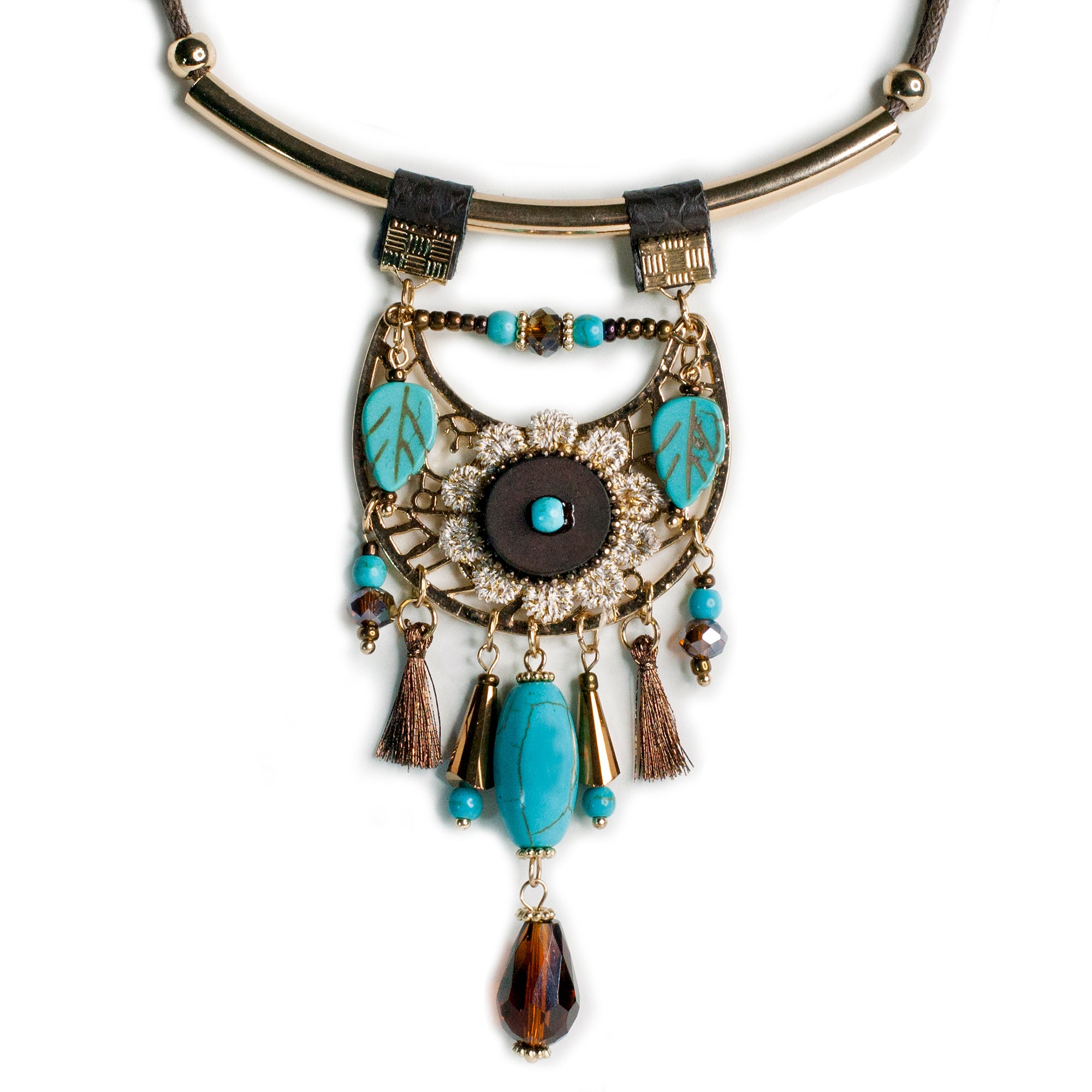 Soul Statement Vintage Country Western Jewelry for Women: Boho  Turquoise & Bronze Patina with Long Copper Tassel Chains